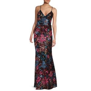 Crystal Doll Multicolor Sequin Gown